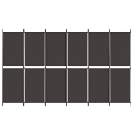 6-panels rumdeler 300x180 cm stof brun