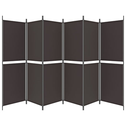 6-panels rumdeler 300x180 cm stof brun