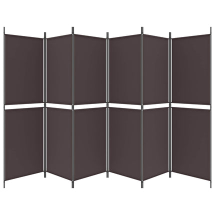 6-panels rumdeler 300x180 cm stof brun