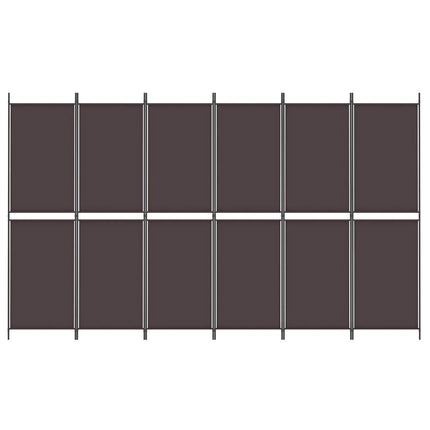 6-panels rumdeler 300x180 cm stof brun
