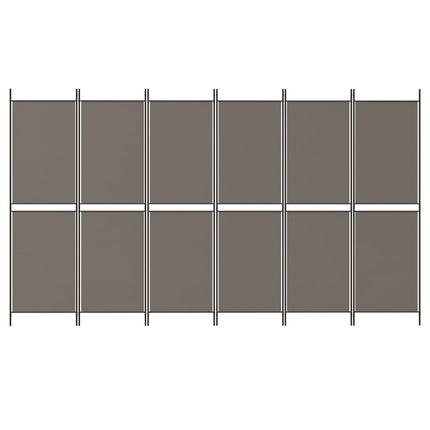 6-panels rumdeler 300x180 cm stof antracitgrå