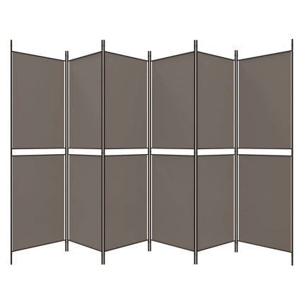 6-panels rumdeler 300x180 cm stof antracitgrå