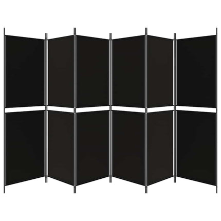 6-panels rumdeler 300x180 cm stof sort