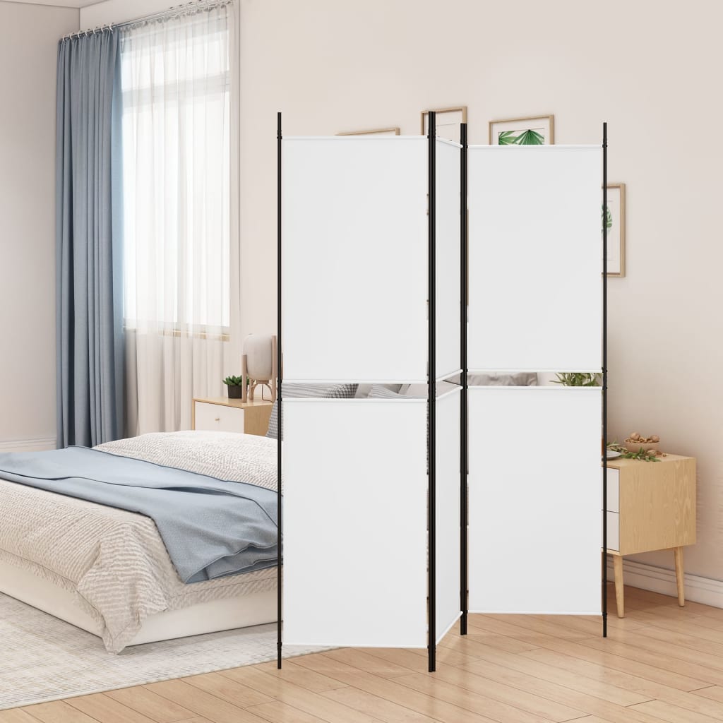 3-panels rumdeler i stof - hvid, 150 × 200 cm