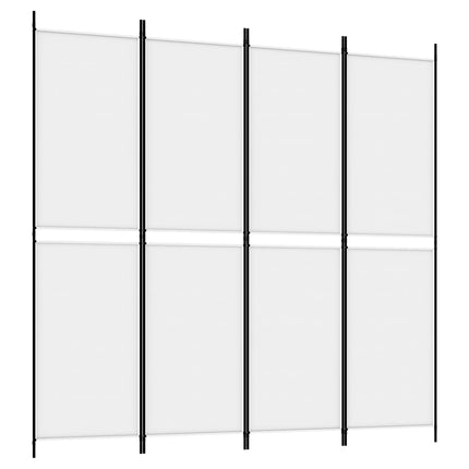 4-panels rumdeler 200x200 cm stof hvid