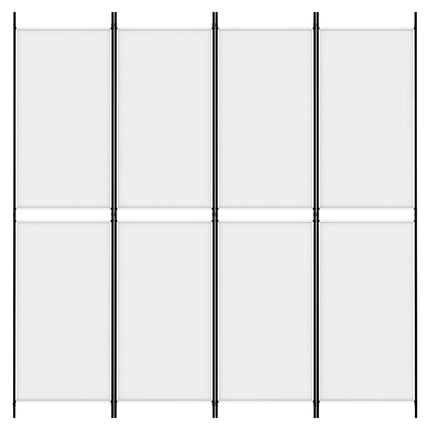 4-panels rumdeler 200x200 cm stof hvid