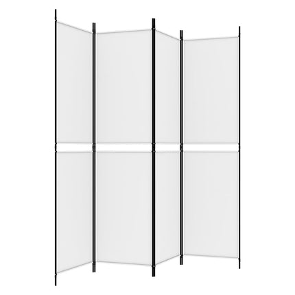 4-panels rumdeler 200x200 cm stof hvid