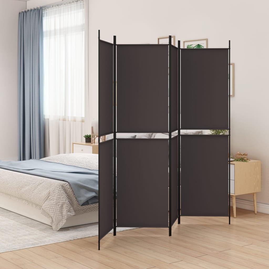 4-panels rumdeler 200x200 cm stof brun billede