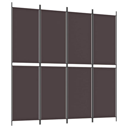 4-panels rumdeler 200x200 cm stof brun