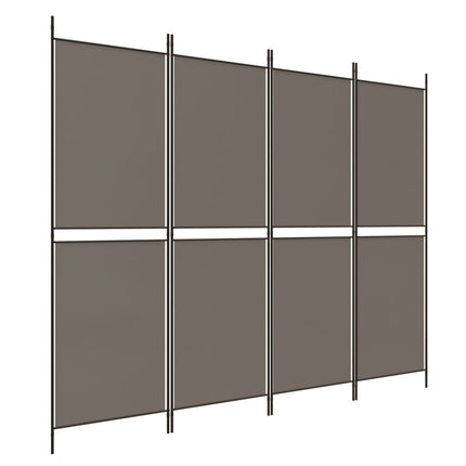 4-panels rumdeler 200x200 cm stof antracitgrå
