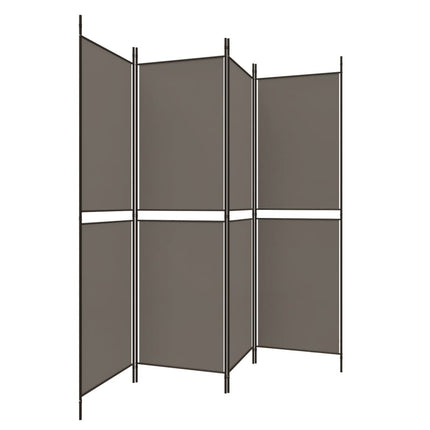 4-panels rumdeler 200x200 cm stof antracitgrå