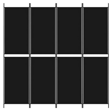 4-panels rumdeler 200x200 cm stof sort