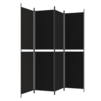4-panels rumdeler 200x200 cm stof sort