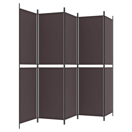 5-panels rumdeler 250x200 cm stof brun