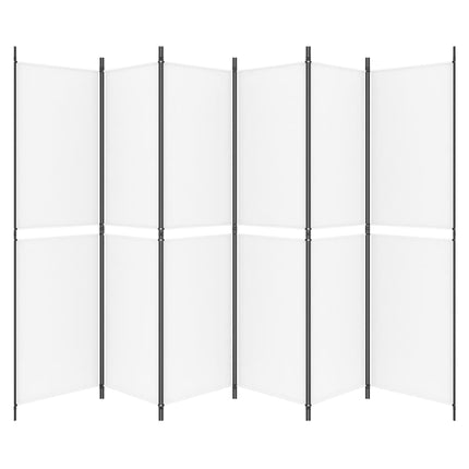 6-panels rumdeler 300x200 cm stof hvid