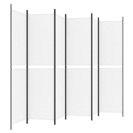 6-panels rumdeler 300x200 cm stof hvid