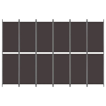6-panels rumdeler 300x200 cm stof brun