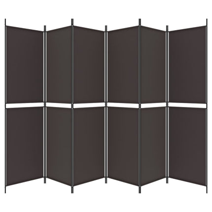 6-panels rumdeler 300x200 cm stof brun