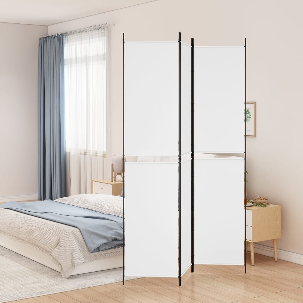 3-panels rumdeler 150x220 cm stof hvid billede