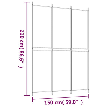 3-panels rumdeler 150x220 cm stof brun