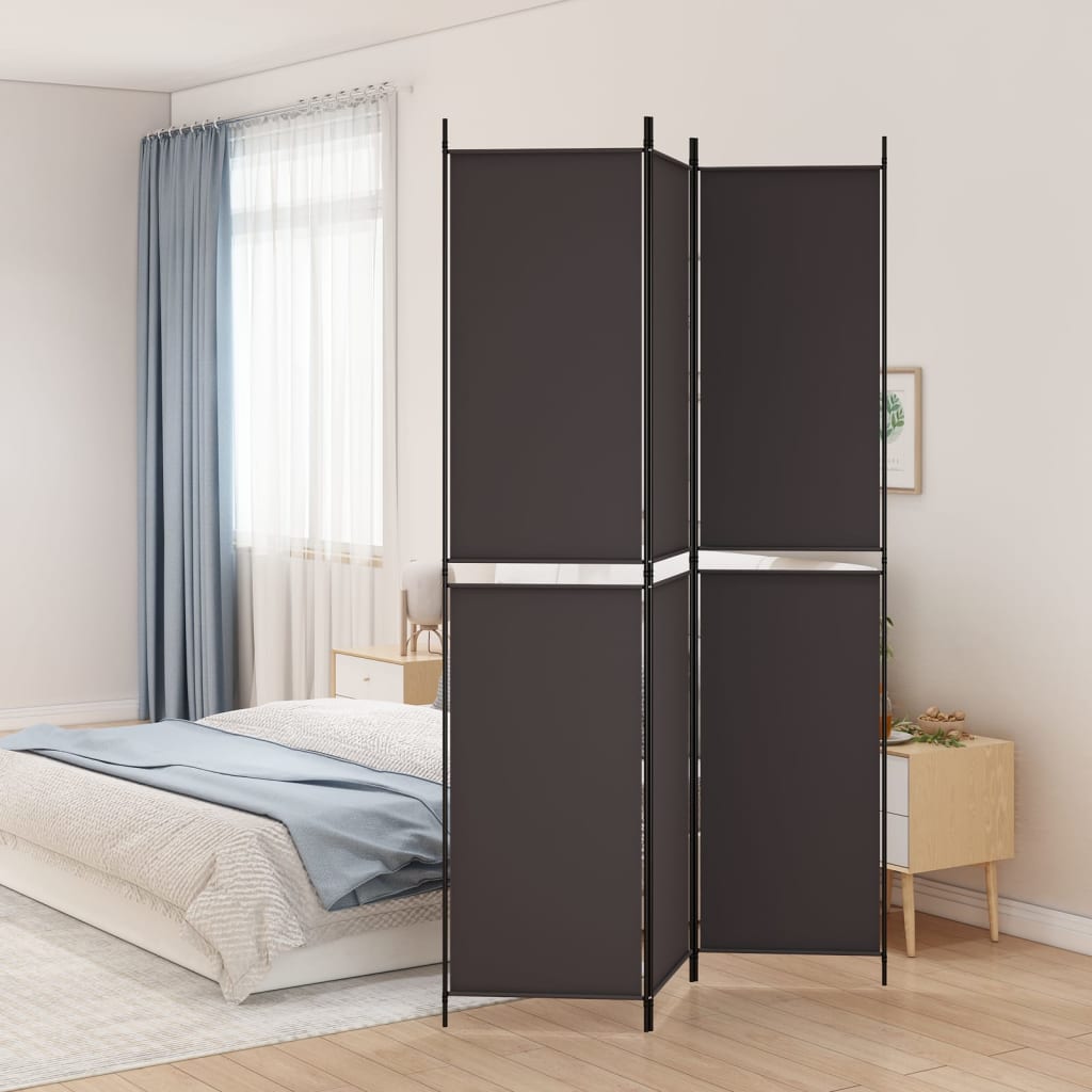 3-panels rumdeler 150x220 cm stof brun billede