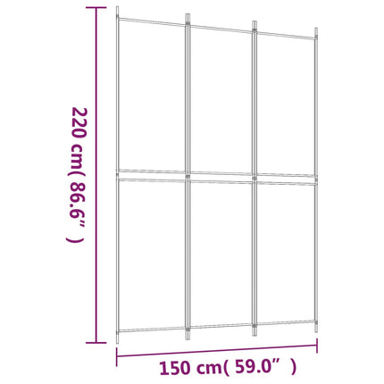 3-panels rumdeler 150x220 cm stof antracitgrå