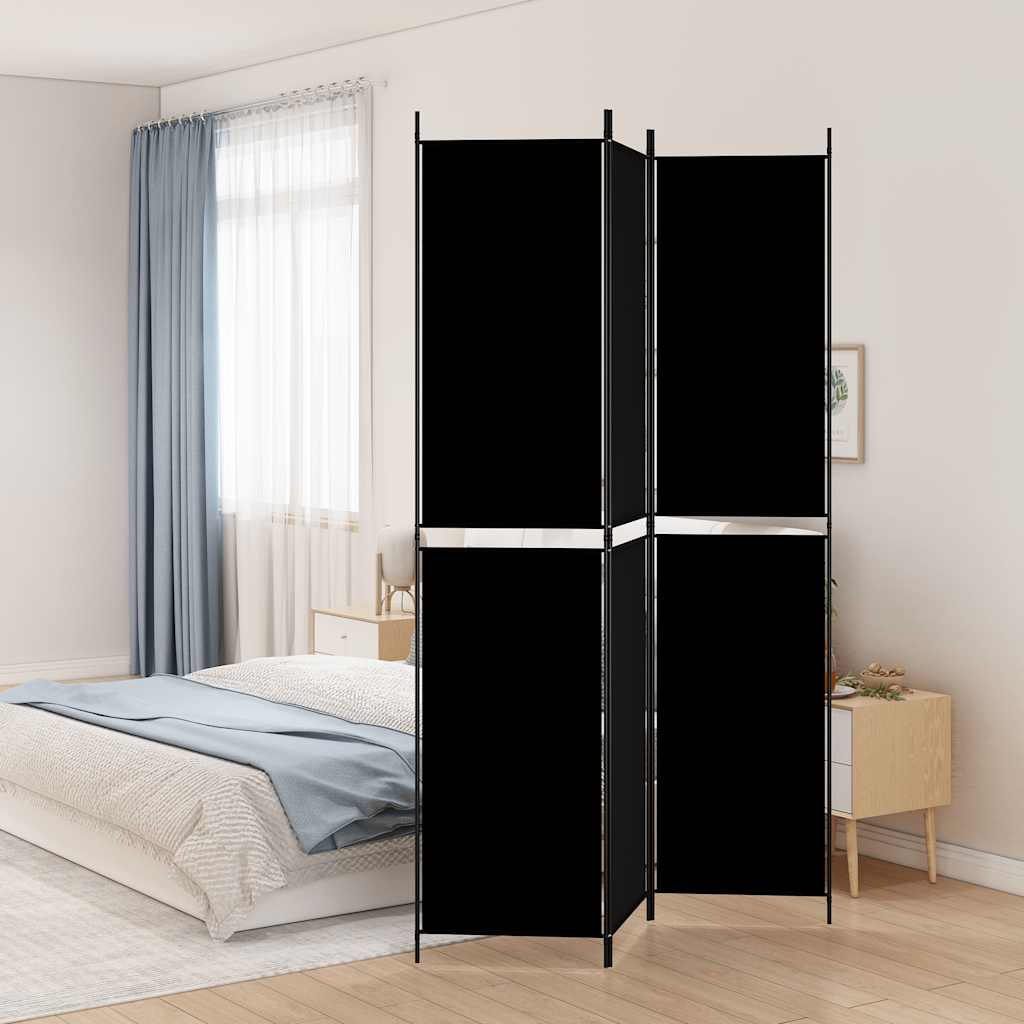3-panels rumdeler 150x220 cm stof sort billede