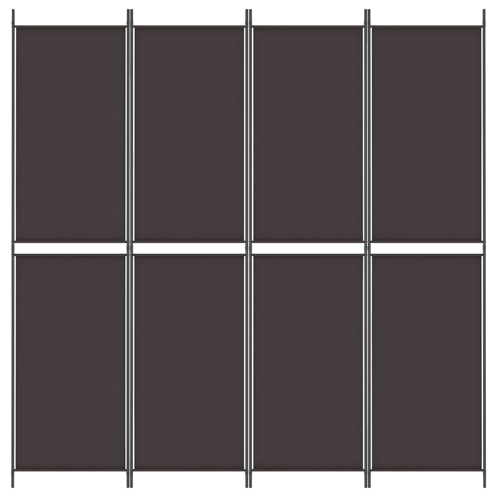 4-panels rumdeler 200x220 cm stof brun