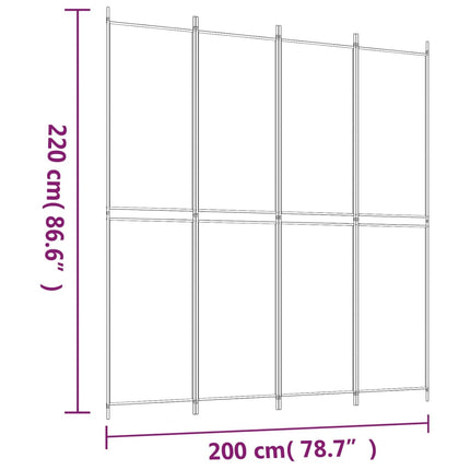4-panels rumdeler 200x220 cm stof brun