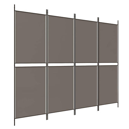 4-panels rumdeler 200x220 cm stof antracitgrå