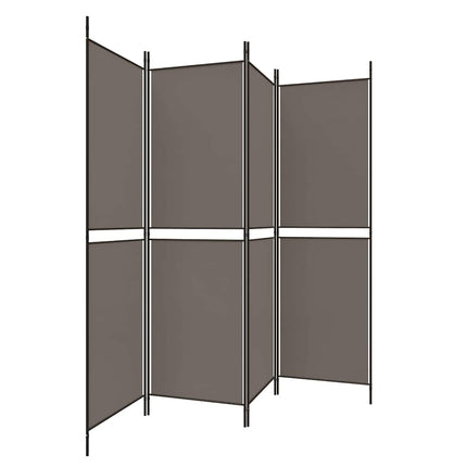 4-panels rumdeler 200x220 cm stof antracitgrå
