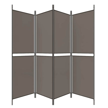 4-panels rumdeler 200x220 cm stof antracitgrå