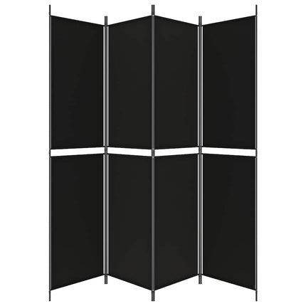 4-panels rumdeler 200x220 cm stof sort