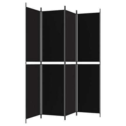 4-panels rumdeler 200x220 cm stof sort