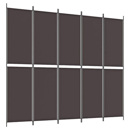 5-panels rumdeler 250x220 cm stof brun