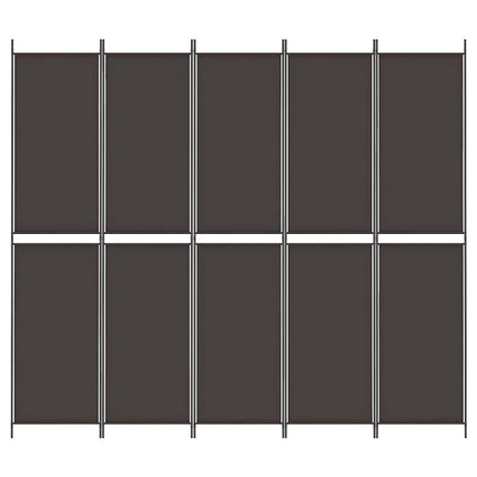 5-panels rumdeler 250x220 cm stof brun