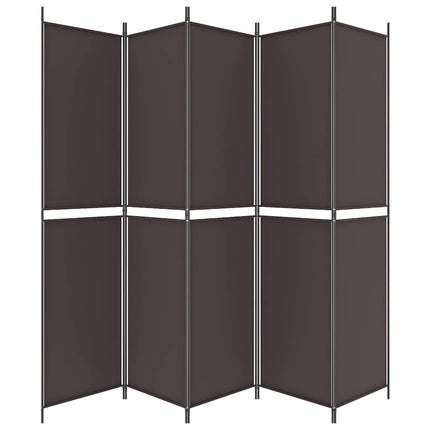 5-panels rumdeler 250x220 cm stof brun