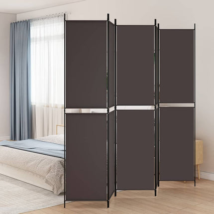5-panels rumdeler 250x220 cm stof brun