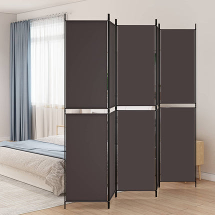 5-panels rumdeler 250x220 cm stof brun
