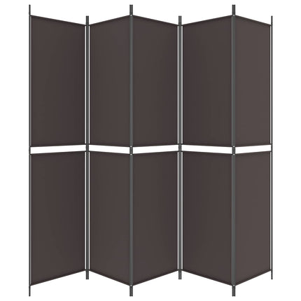 5-panels rumdeler 250x220 cm stof brun