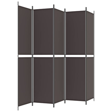 5-panels rumdeler 250x220 cm stof brun