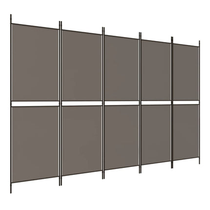5-panels rumdeler 250x220 cm stof antracitgrå