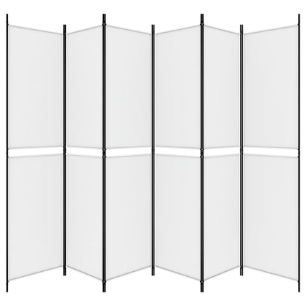 6-panels rumdeler 300x220 cm stof hvid