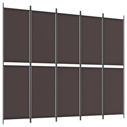 6-panels rumdeler 300x220cm stof brun