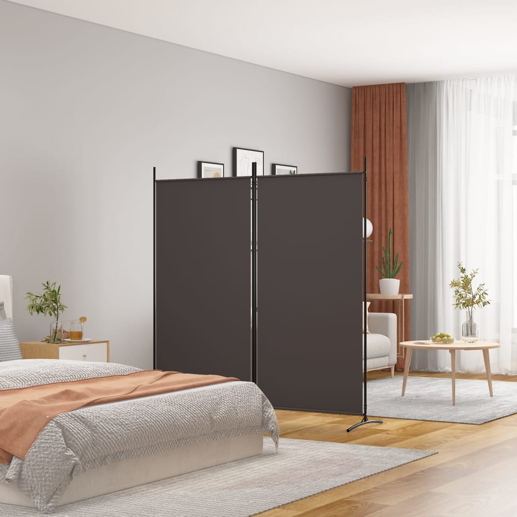 2-panels rumdeler 175x180 cm stof brun billede