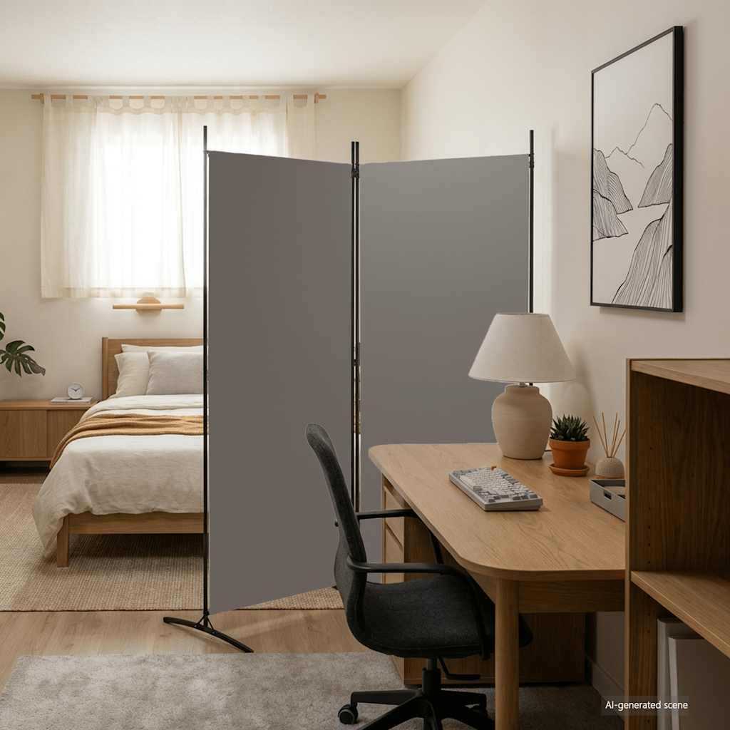 2-panels rumdeler 175x180 cm stof antracitgrå billede