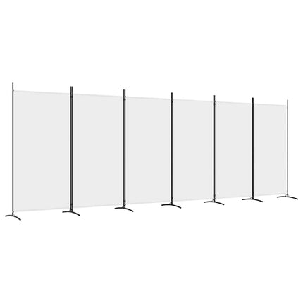 6-panels rumdeler 520x180 cm stof hvid
