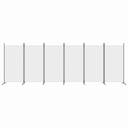 6-panels rumdeler 520x180 cm stof hvid