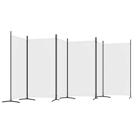 6-panels rumdeler 520x180 cm stof hvid