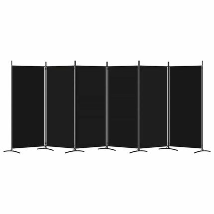 6-panels rumdeler 520x180 cm stof sort